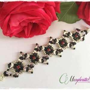Margherita bracelet tutorial with minos and arcos beads. Bead pattern