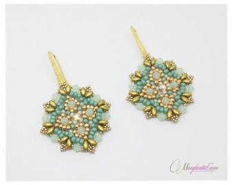 Samouczek na kolczyki Rinascimento. Wzór DIY, kolczyki, koraliki superduo, kryształy Swarovskiego