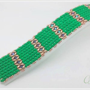 DIY How to make Take on me bracelet. Bead tutorial, swarovski, superduo. PDF file