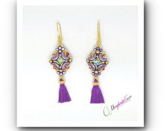 Amanda earrings tutorial | earrings pattern with minos and arcos bead