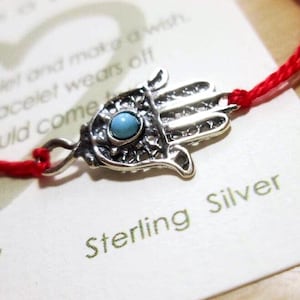Evil Eye Bracelet-Red String Evil Eye Charm-Kabbalah Jewelry-Good Luck Gift-Protection Bracelet-Sterling Silver Hamsa Bracelet-Khamsa Hand
