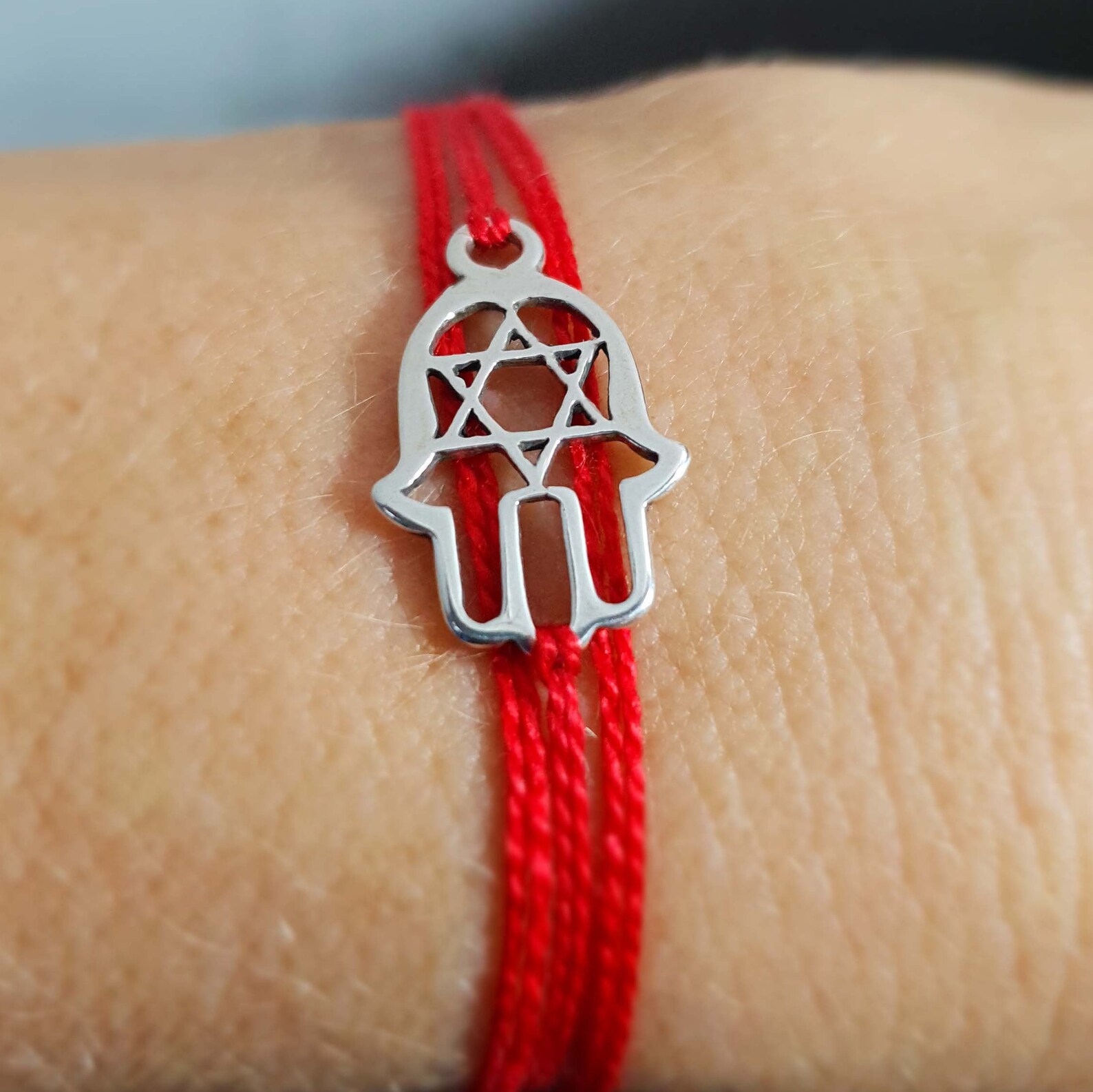 Hamsa BraceletSterling Silver Hamsa Hand on Red String of Etsy