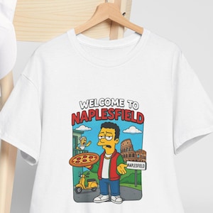 Camiseta de dibujos animados de Naplesfield - Camiseta unisex de algodón grueso, divertida camiseta con gráficos, camiseta con personaje de dibujos animados, regalo único, camiseta de estilo retro
