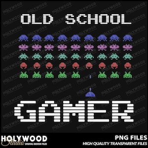 レトロなオールドスクールゲーマーデジタルデザインのダウンロード、ビンテージビデオゲームピクセルアート、8ビットアーケードゲームアート、ゲーマーデザイン