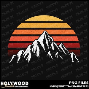 Retro Sunset Mountain Digital Design Download, Sunset Sublimation Designs, Sunset Art, Sunset Designs