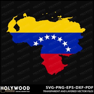 Venezolanische Karte Flagge Digitaler Design Download, Venezueneule Pride SVG, Vaterländische Karte Kunst