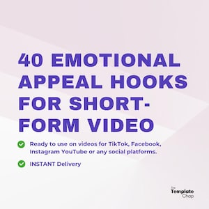 40 Emotional Appeal Hooks for Short-Form Video | Viral Hook Prompts for TikTok, Instagram Reels, YouTube Shorts, Facebook