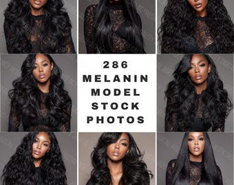 Melanin Stock Photos | Black Woman Hair Model Photos | Beauty & Hair Business Content | Digital Download