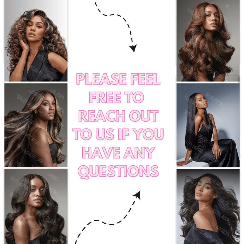 Beauty stock image featuring a professional hair model with long styled hair for salon and social media content