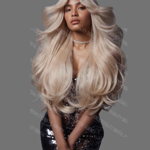 Hair model stock photo bundle featuring women with different hairstyles for beauty and hair business marketing
