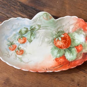 Nice Royal Austria Porcelain Dish. Signed and has Strawberry Accents Painted on with Leaves and Vines.