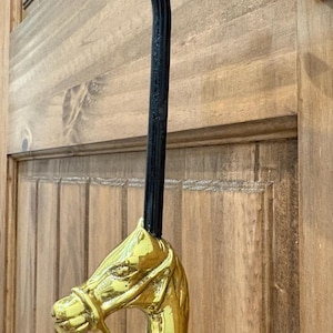 Vintage Fireplace Pull, Damper, Solid Brass featuring Horse Head