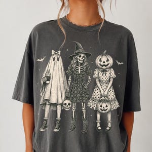 Halloween PNG, Spooky Girl Squad PNG, Skeleton Ghost Pumpkin Png, Witchy Fall Shirt Design, Retro Halloween Sublimation PNG Download