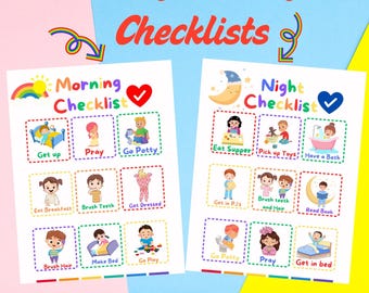 Bedtime Routine for Kids Morning Routine Checklist Printable Responsibility Chart Daily Routine Checklist Kids Chart Digital Download