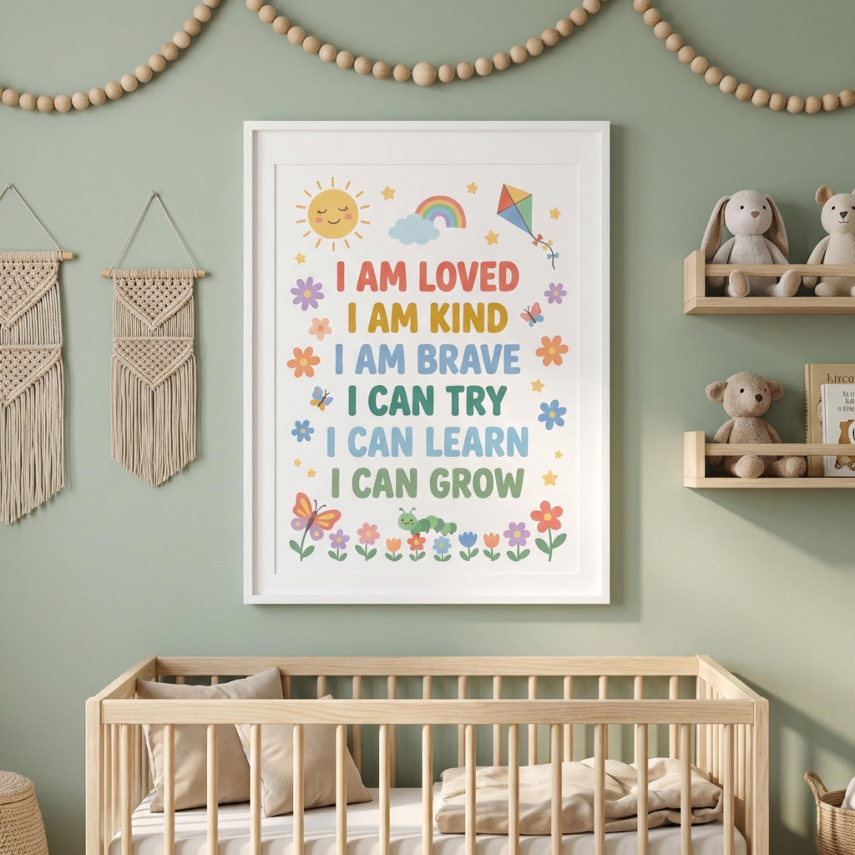 Kids Affirmation Wall Art Printable Nursery Positive Affirmations ...