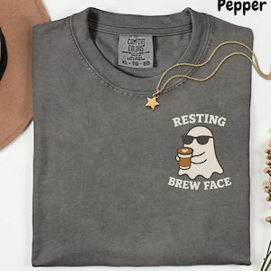 Comfort Colors® Coffee Lover Ghost TShirt Cool Ghost Shirt Halloween Ghost Shirt Coffee Lover Gift Cute Ghost Shirt Funny Ghost Shirt