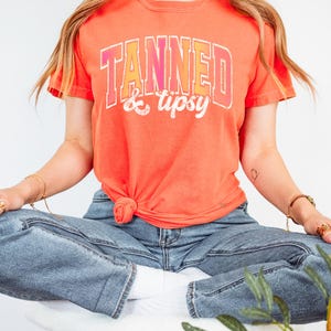 Tanned and Tipsy Tanning Shirt, Tipsy  Summer Shirt, Summer Vacation Gift, Beach Shirt, Beach Vacation Gift, Summer Gift