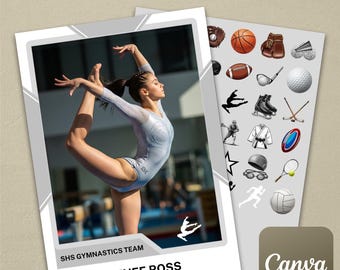 Silver Universal Multi-Sport Trading Card Template #1 on Canva (Baseball, Football, Basketball, Soccer, Hockey, Gymnastics, Tennis, etc.)
