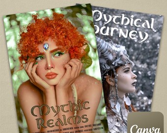 Fantasy / Roleplaying Movie Poster Template on Canva (11 Versions of Three Different Movie Titles) Customizable, RPG, Cosplay, Renaissance