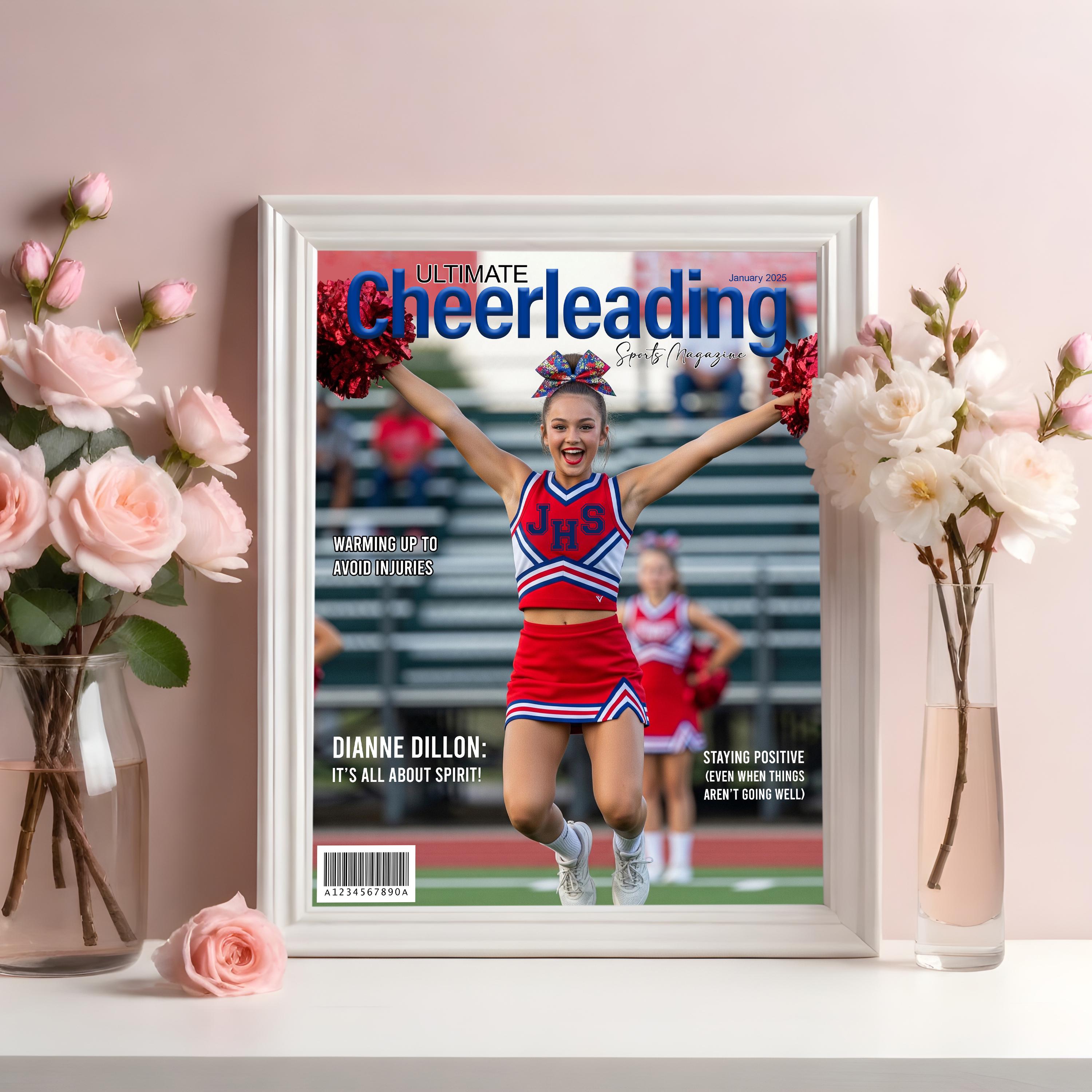 Ultimate Cheerleading Magazine Cover Template on Canva (includes 19 ...