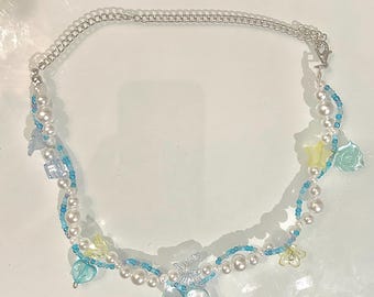 Seaglass Necklace – Ocean-Inspired Pendant with Shell & Pearl – Oceancore Jewelry