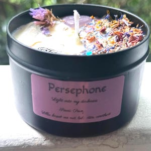 Persephone Goddess Candle: Lavender Scented for Transformation & Rebirth