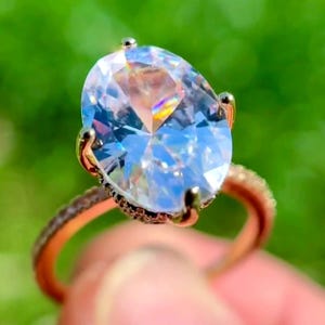 4.5 CT Oval Cut Moissanite Ring Moissanite Oval Engagement Ring Moissanite Hidden Halo Wedding Proposal Ring Gift For Her Anniversary Ring