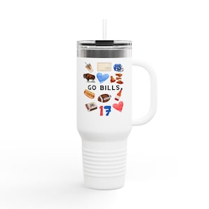 Buffalo Bills Travel Mug, 40oz - Perfect for Game Day, Tailgating, Bills Tumbler Cup, Bills Mafia Merchandise