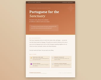 Portuguese for Church Phrases Printable | Brazilian Portuguese Ministry Guide | Christian Portuguese Cheat Sheet | Mission Trip Brazil PDF