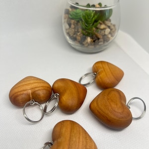 Personalised Wooden Heart Keychain | Custom Engraved Key Ring | Gift for Her or Him | Wood key holder
