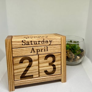Wooden Perpetual Calendar | Handmade | Wooden Calendar | Calendar | Rustic Office Gift |