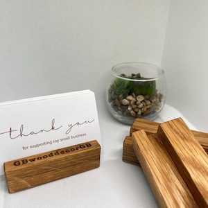 Houten kaarthouder | Houten visitekaartje | Handgemaakte bureauopberger | Natuurlijk houten kantoordecoratie | Minimalistische kaarthouder |