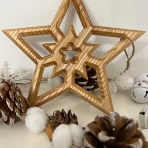 Handmade wooden star ornament | Rustic Christmas Tree Decor | Natural Wood Holiday Decoration | Eco-Friendly Gift | Wooden Star |