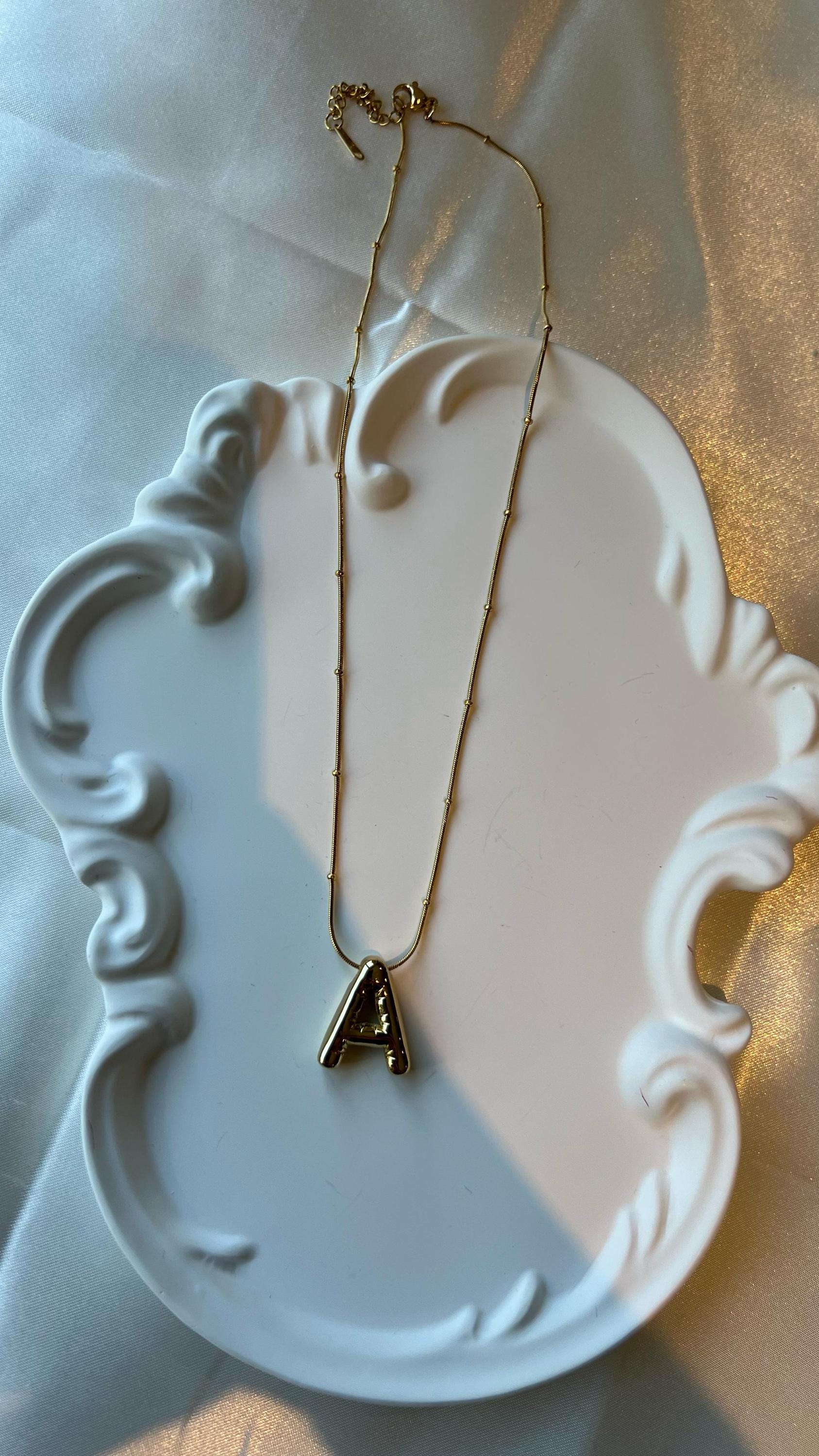 A Initial Necklace – Stainless Steel Gold Plated