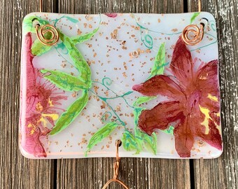 Garden Fused Glass Hanging Plate