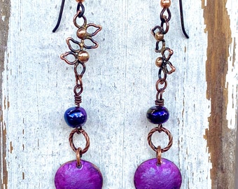 Dainty Purple Drop Earrings