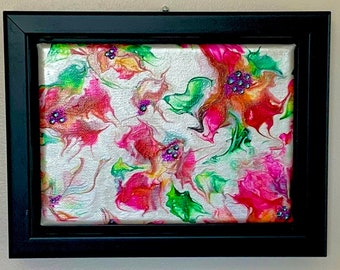 Pink Floral Bloom Framed Painting