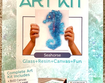 ShardWorx Premium Art Seahorse Resin & Glass Kit - NEW  Blue Seahorse