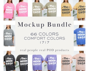 Comfort Colors 1717 T-shirt Mockup Bundle, Front & Back (Digital Download)