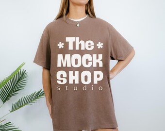 Espresso Comfort Colors Mockup, 1717 Comfort Colors Espresso Mockup, Comfort Colors Mockup, Trendy Retro Checkered Crewneck Tshirt Mockup