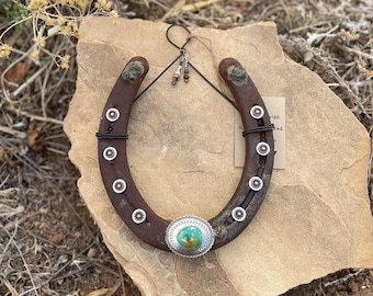 Southwest Turquoise Horseshoe Wall Art | Western Decor | Lucky Charm | Horse Lover Gift