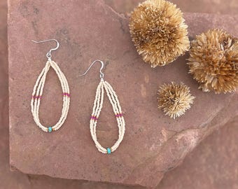 Handmade Beaded Loop Earrings | Sterling Silver Cowgirl Jewelry