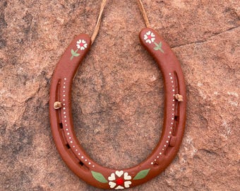 Hand Painted Folk Art Lucky Horseshoe