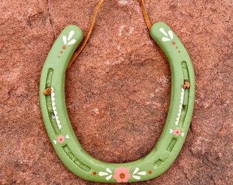 Hand Painted Folk Art Lucky Horseshoe