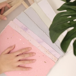 16*26cm Handmade Recycled Paper | Sheets Eco-Friendly Deckle Edge Paper | Upcycled Paper for Calligraphy, Journaling & Crafting