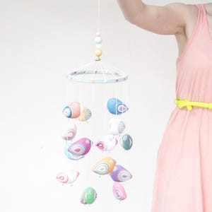 Pastel Baby Crib Mobile - Felt Bird Mobile - Baby Shower Gift - New Baby Gift - Gender Neutral Baby Gift - Bird Lover Decor - Nursery Mobile