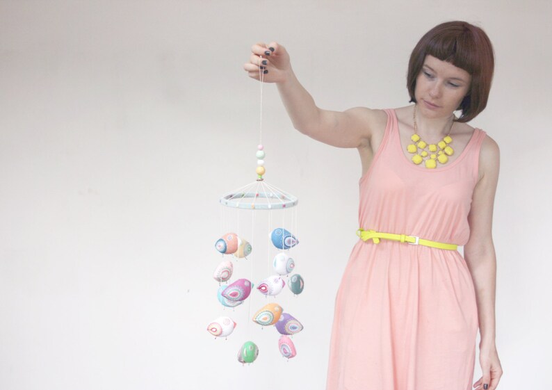 Nursery mobile baby crib mobile felt mobile bird mobile Etsy