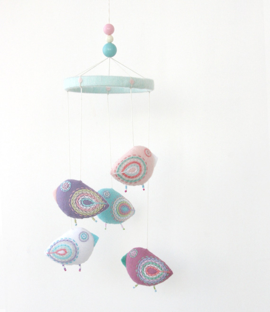 Bird mobile pastel baby crib mobile Etsy