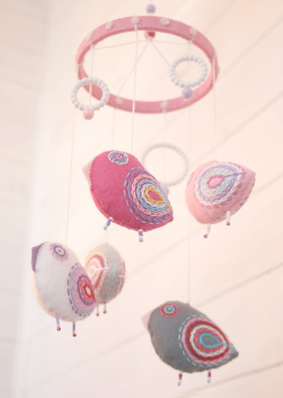 Items similar to pink crib girl mobile nursery baby shower gift on Etsy