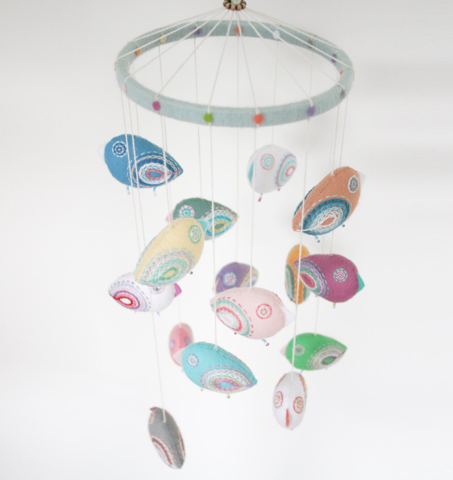 Nursery mobile baby crib mobile felt mobile bird mobile Etsy